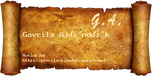 Gavrila Ajándék névjegykártya